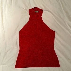 Saint Laurent sparkling red top, size M